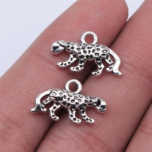 WYSIWYG 20pcs 18x11mm Antique Silver Color Leopard Charms Pendant For Jewelry Making DIY Jewelry Findings