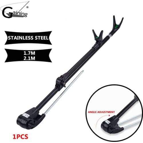 1pcs Fishing Rod Bracket Portable Retractable Folding 1.7M 2.1M Stainless Steel Fishing Rod Holder Telescoping Fishing Tools