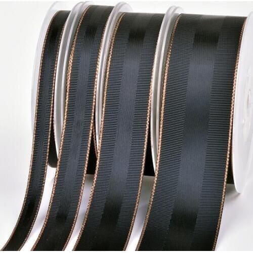 17121302,New arrival 50 yards/lot 9mm/16mm/25mm/38mm rose gold edge grosgrain and satin ribbons gift packaging DIY handmade