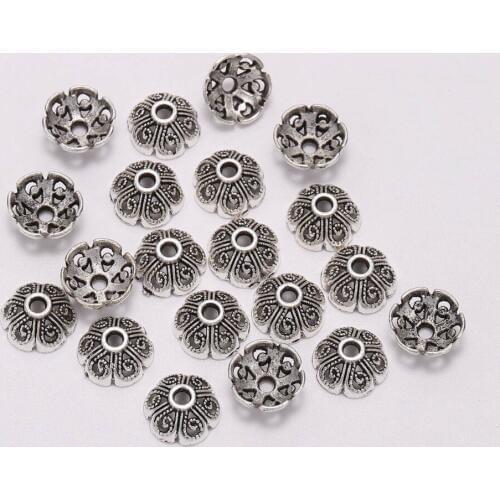 50Pcs/Lot 8mm Antique Flower Bead End Caps And Spacers For Jewelry Making Findings Diy Beads Bracelet Jewelry Accessories