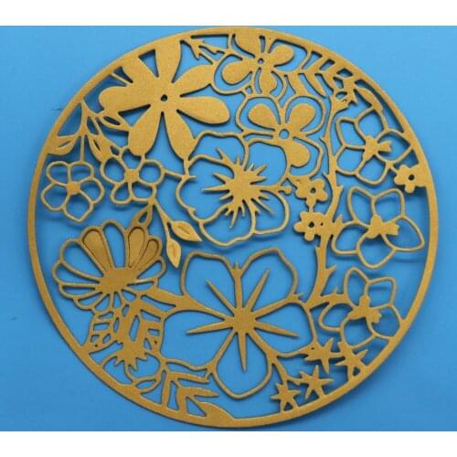 Flower Circle Cutting Dies Scrapbooking Embossing Folders for Greeting Card Making Decorative Paper Metal Craft DIY Stencil
