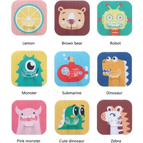 Socket-Holder Self-Adhesive-Hang cartoon cute Wall Storage Hook Power Plug Socket Holder for Home Office Kitchen Bathroom TSLM1