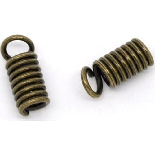 DoreenBeads Retail Bronze Tone Coil End Crimp Fasteners 8x4mm(fit 2mm cord),sold per pack of 200