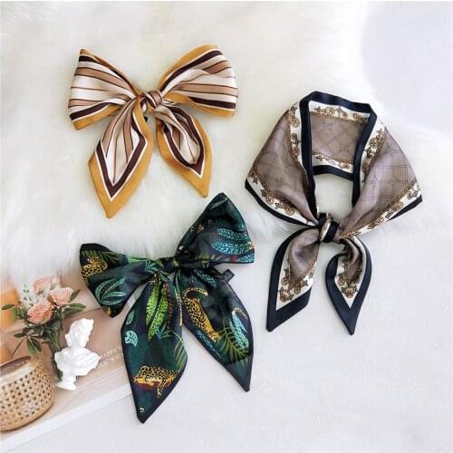 Double-Sided Sharp Angle Scarf Lady Silk Scarf Small Handle Bag Ribbons Head Scarves Long Skinny Neck Scarves Diy Hair Tie Band