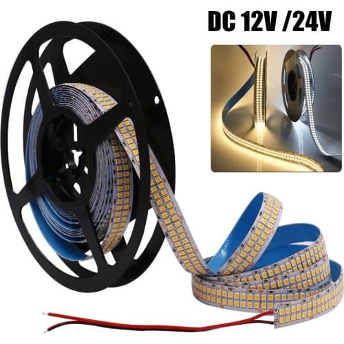 DC 12V 24V 2835 LED Strip Light Warm Cold White 240 480LEDs/m Flexible Ribbon Led Light Lamp For Home Decoration 5m/roll