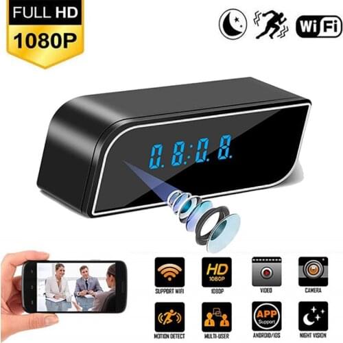HD 1080P Wifi Clock Camera Mini IP Cam Video Audio DV DVR Recorder Night Vision Motion Detect Home Security P2P Micro Camcorder