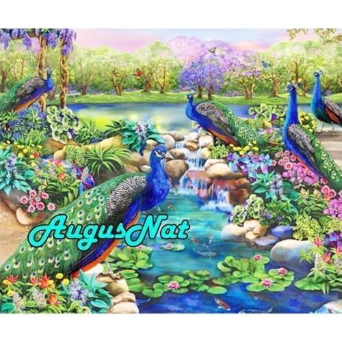 5d full round diamond painting peacocks diamant embroidery mosaic animals canvas painting landscape oil paint by numbers birds