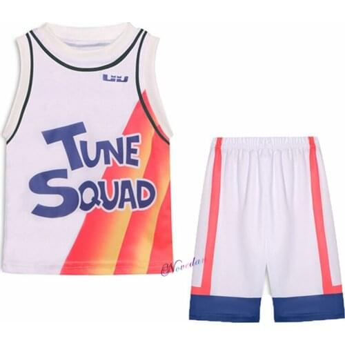 Movie Cosplay Costume Kids Space Jam Tune Squad Bunny Basketball Jersey Sportswear T Shirt Tops Shorts Sports Uniform Sets