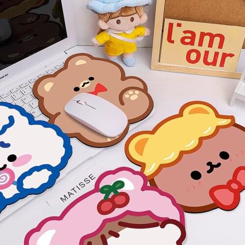 20x22cm Antislip Kawaii Cute Bear Rabbit Mouse Pad Desk Big Mat Pads Cup Mat Cartoon Waterproof Office Home Decor for Girls Boys