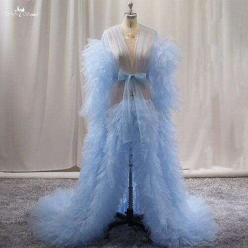 LZY024 Short Sleeve Ruffled Maternity Dress For Photo Shoot Tulle Maternity Gown Designer Shooting Dress Plus Size