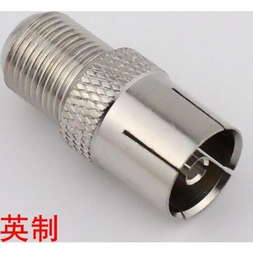 Copper F female to RF parent thread F imperial plug turned 9.5 female TV RF TV radio frequency adapter