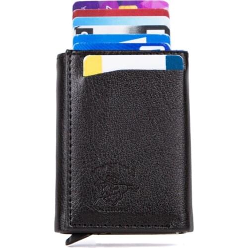 Mechanism Automatic Card Holder For Men Business Credit Cards Wallet Purse Pocket Money ID