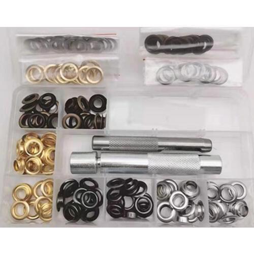 100 sets Metal Eyelets with Grommet inside diameter 8mm for belt buckle clothing decoration buckle hollow rivet eye button