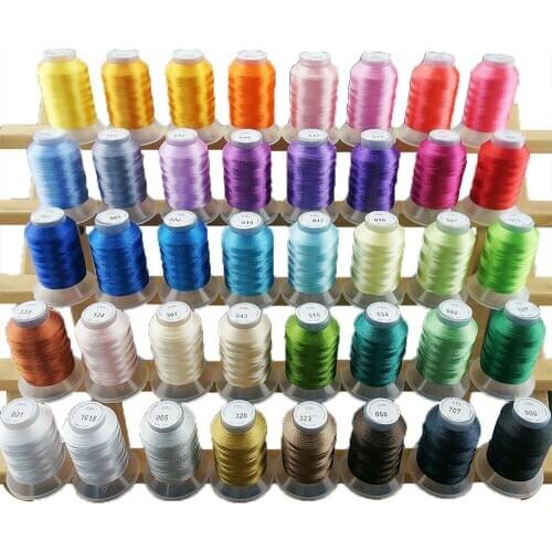 40 Different Brother Colors Premium Quality Polyester Machine Embroidery Thread 40WT 120D/2 500 meters Mini Cone Home Hobby