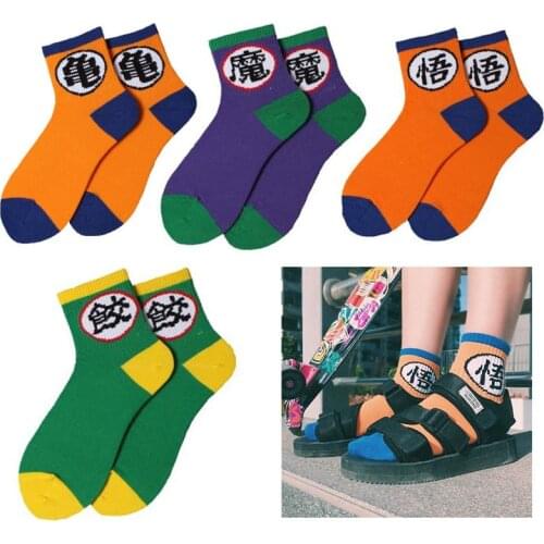 New Arrivals Cartoon Son Goku Anime Socks Harajuku Trendy Fashion Street Cosplay Cotton Socks