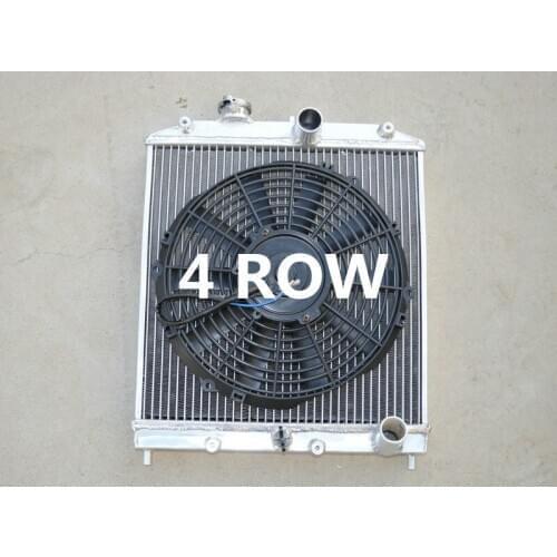 4 Row Aluminum Radiator + Fan 1992-2000 For Honda Civic EK EG D15 D16 28MM PIPE 1992 1993 1994 1995 1996 1997 1998 1999 2000