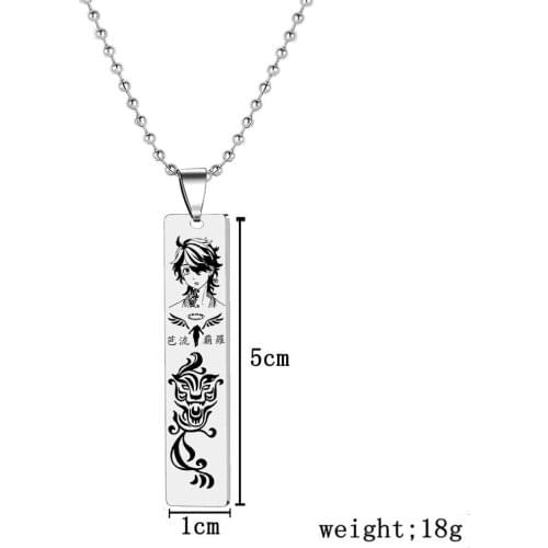 Wholesale Japanese Anime Tokyo Revengers Necklace Stainless Steel Military Brand Pendant for Men Women Cosplay Jewelry Gifts