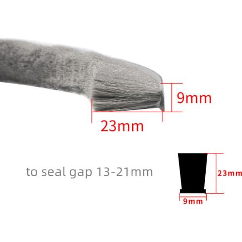 Self Adhesive Sealing Strip Felt Draught Excluder Wool Pile Weatherstrip Window Door Brush Seal 9mm x 23mm 9 x 23mm Gray