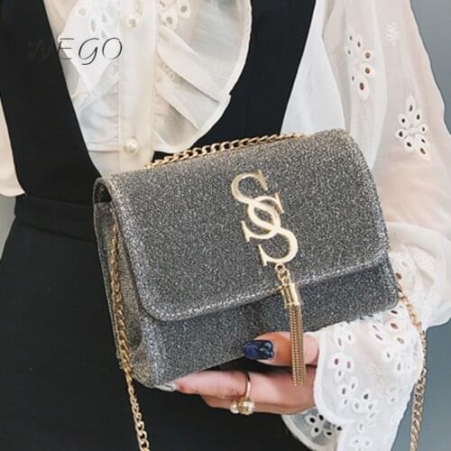 Sequin Chains Crossbody Bag 2021 Fashion Tassel Ladies Party Messenger Bags Designer Womens Cheap Free Shipping