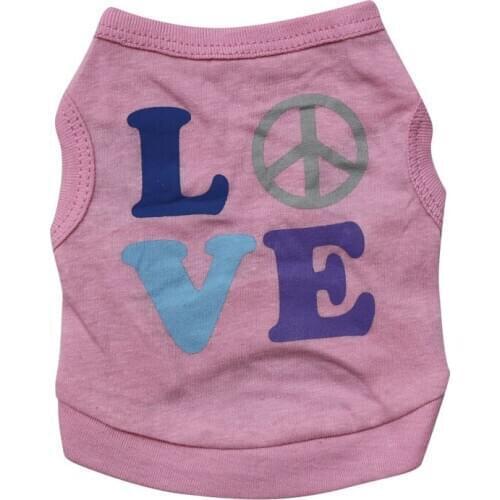 Pet supplies dog clothing cotton pink LOVE vest small dog spring/summer style dog costume