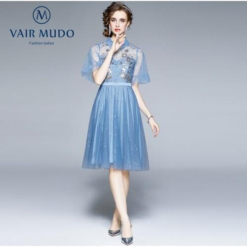 Синие летние платья VAIR MUDO China At AliExpress