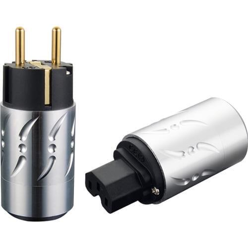 Viborg VE502G+VF502G 99.99% Pure Copper EU Euro Power Connecotor Schuko plug IEC Female Plug