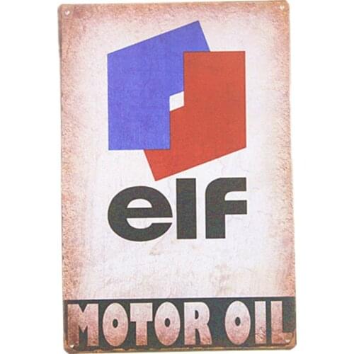 Shabby chic Elf Motor Oil vintage metal tin sign wall plaque
