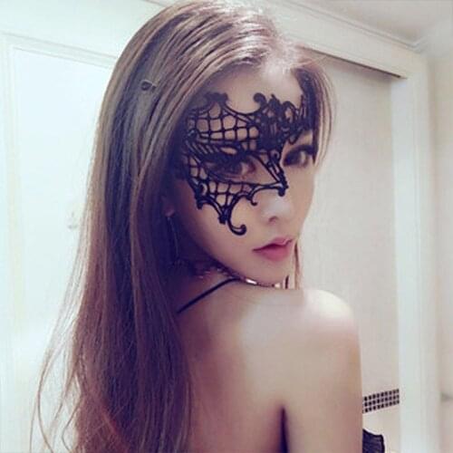 Adult party lace mask half face masquerade lady Halloween props black sexy eye mask
