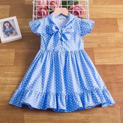 Girls Polka Dot Princess Dress For Kids Ruffles Bowknot Elegant Party Tutu Dresses Children Wedding Birthday Vestidos