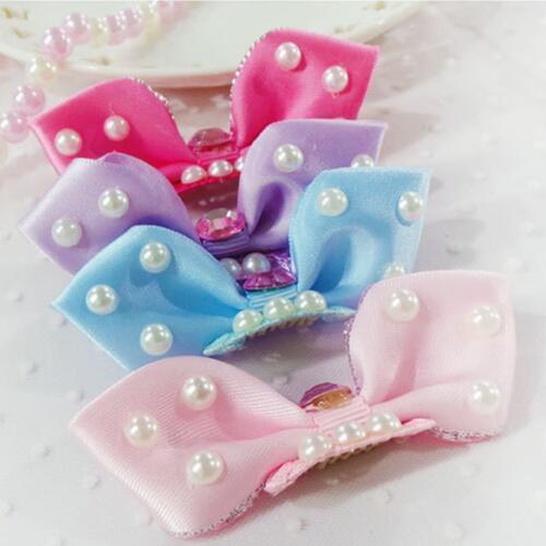 Pet Dog Comb Hairpin BB Hair Clips Handmade big bow pearl hair accessories cut Grooming Hair Accessories 10PCS/LOT