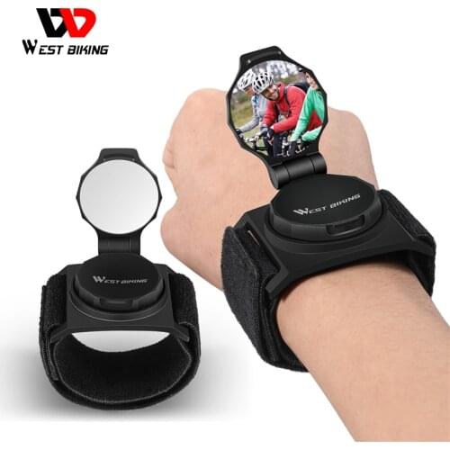 WEST BIKING Bike Mirror Wrist Wear Armband Rear View Mirror MTB Mountain Road Bicycle Adjustable Rotatable Cycling Accessories