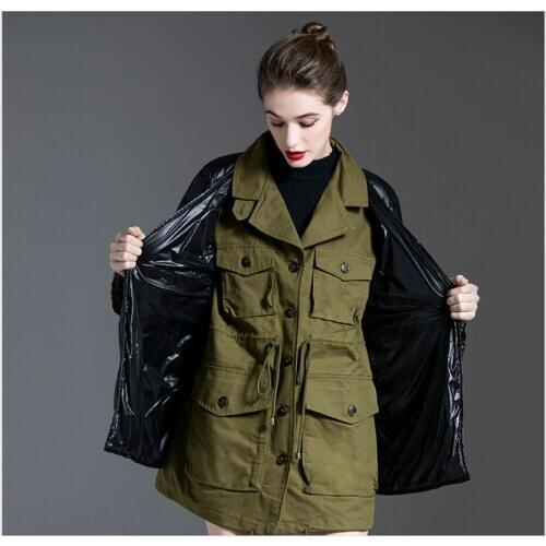 Female High Quality Winter Army Green White Duck Down Coat Short Women Down Jackets Elegant Loose Windproof Overcoat Lady Coats