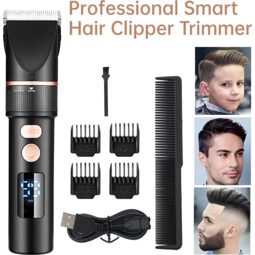 LCD Smart Hair Cutting Machine Professional Hair Clipper Beard Trimmer For Men 5 Gear Adjustable Barber Hair Trimmer Razor New