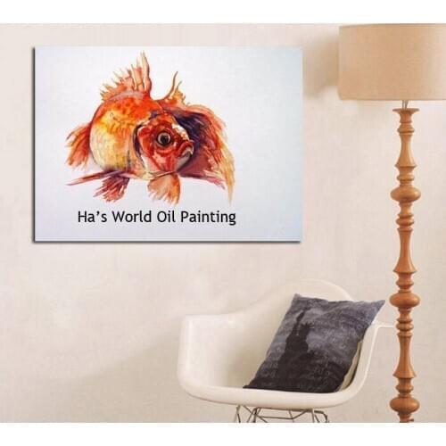 Goldfish Nice Animal Canvas Wall Picture Hand Made High Quality Home Decor Wall Painting Art