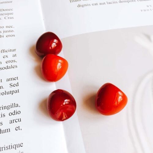 Acrylic Resin Plastic Red-brown Beads Round Pendant Bracelet Earring Accessories Supplies for Jewelry Making Diy Handmade 10pcs