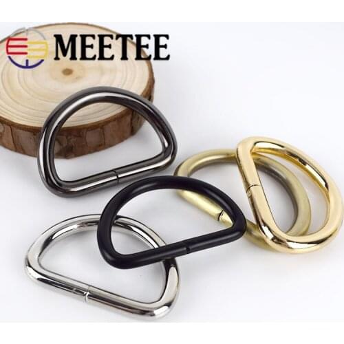 10pcs Meetee 13-50mm Metal O D Ring Buckles Clasp Web Belt Backpack Bags Purse Shoes Garment Collar Sewing DIY Leather Craft