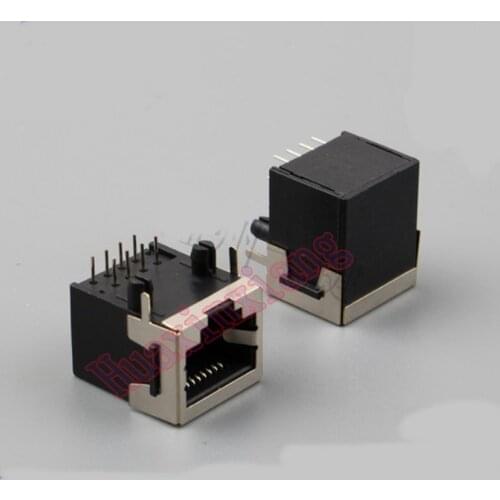 20PCS/Lot RJ45 8P8C Female Jack/Socket Connector Black half shielded Network Modular