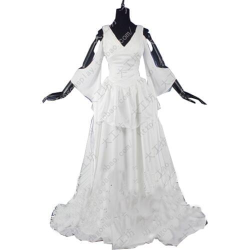 2019 Saint Seiya The Lost Canvas Sasha(Athena) Cosplay Costume White Dress