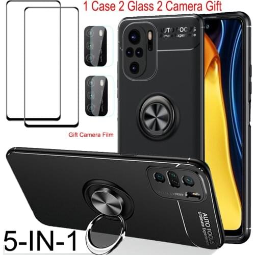 360 Tempered Glass + Case for Poco M3 Pro Xiaomi Pocophone F3 X3 Pro M 3 Pocco M3 Pro 5G Magnetic Cover Ring Poko M3pro pocom3