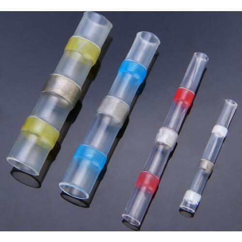 40pcs New Solder Sleeve Heat Shrink Tube Electrical Wire Terminals Connectors Waterproof Cable Butt Crimp Connectors