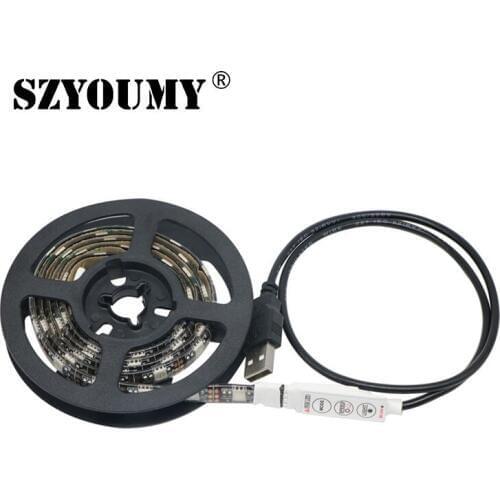 5V USB Port Power RGB LED Strip Light 5050 Waterproof Flexible LED String Tape for TV Background Decor 1M 56 Leds