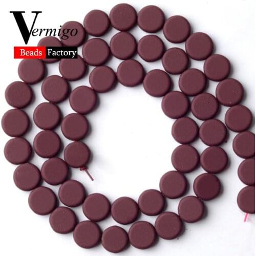 Natural Round Pie Red Wine Nanotech Rubber Hematite Stone Beads For Jewelry Making 8mm Loose Beads Diy Bracelets Accessories 15"
