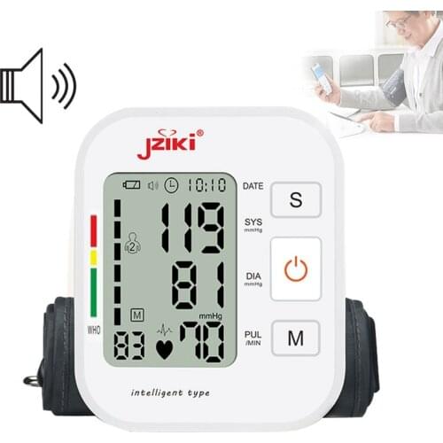 1 Piece Digital Blood Pressure Monitor With Voice Sphygmomanometer Testing Electric Family Doctor Home Use Medical Machine