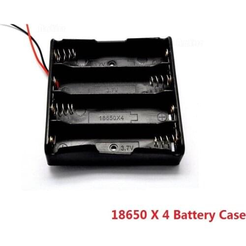 Black 4x 18650 3.7V Battery Storage Box Case 4 Slots Way DIY Mobile Lithium Batteries Power Bank Holder Container With Wire Lead