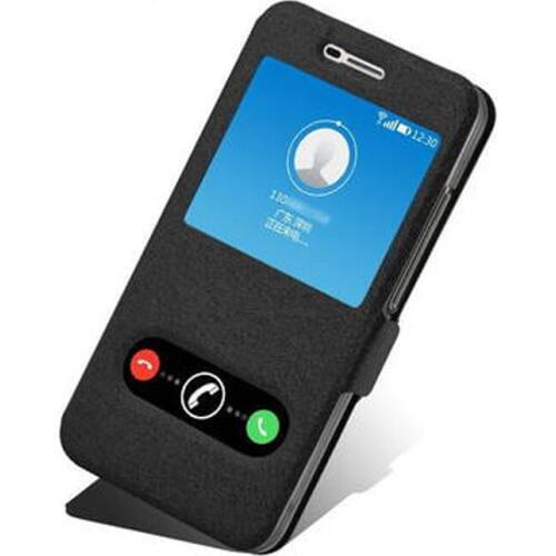 For Huawei Y6 2017 Case Y5 2017 Cover Silicone + pu leather Case For Huawei Nova Young case MYA L11 L41 open window Cover