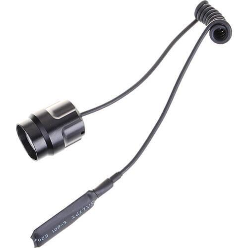 Black tailcap Pressure Switch tail-cap for Ultrafire C2 Flashlight (55cm Coiled Cable)