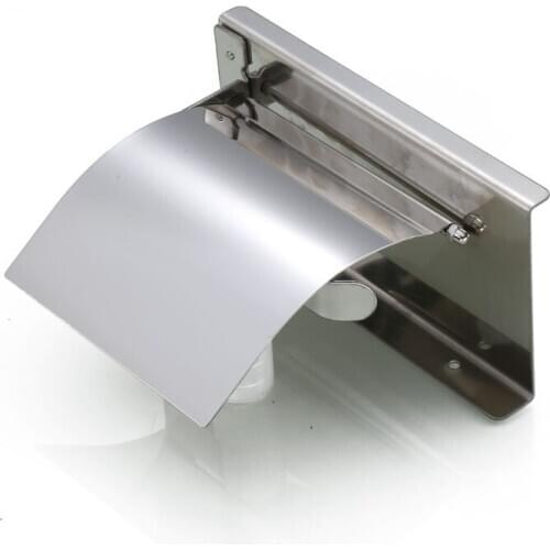 SUS 304 Stainless Steel Toilet Paper Holder with Phone Shelf Bathroom Tissue Holder Toilet Paper Roll Holder With Cover
