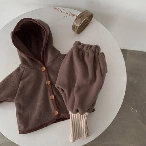 Dibeberabbit Baby Clothes Winter 2020 Newborn Baby Clothing Set Jacket + Pants 2pcs Toddler Boy Coat Thick Fleece Girls Overall