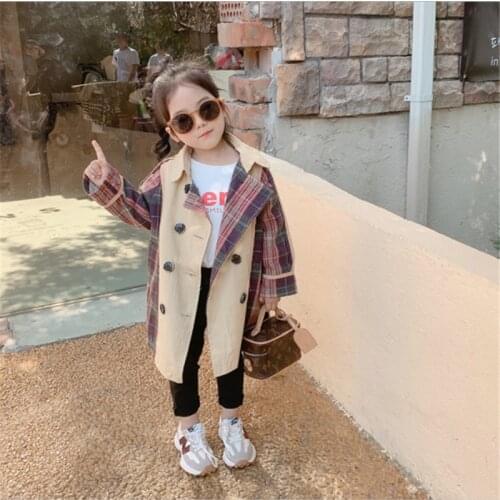 Girls Long Windbreaker Spring Autumn Children Fashion Cotton Coat Clothes For Baby Girl Kids Outerwear Toddler Jacket Outfits