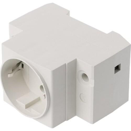 EU Type 35mm DIN Rail Mount AC Power Socket 16A 250V AC Connector